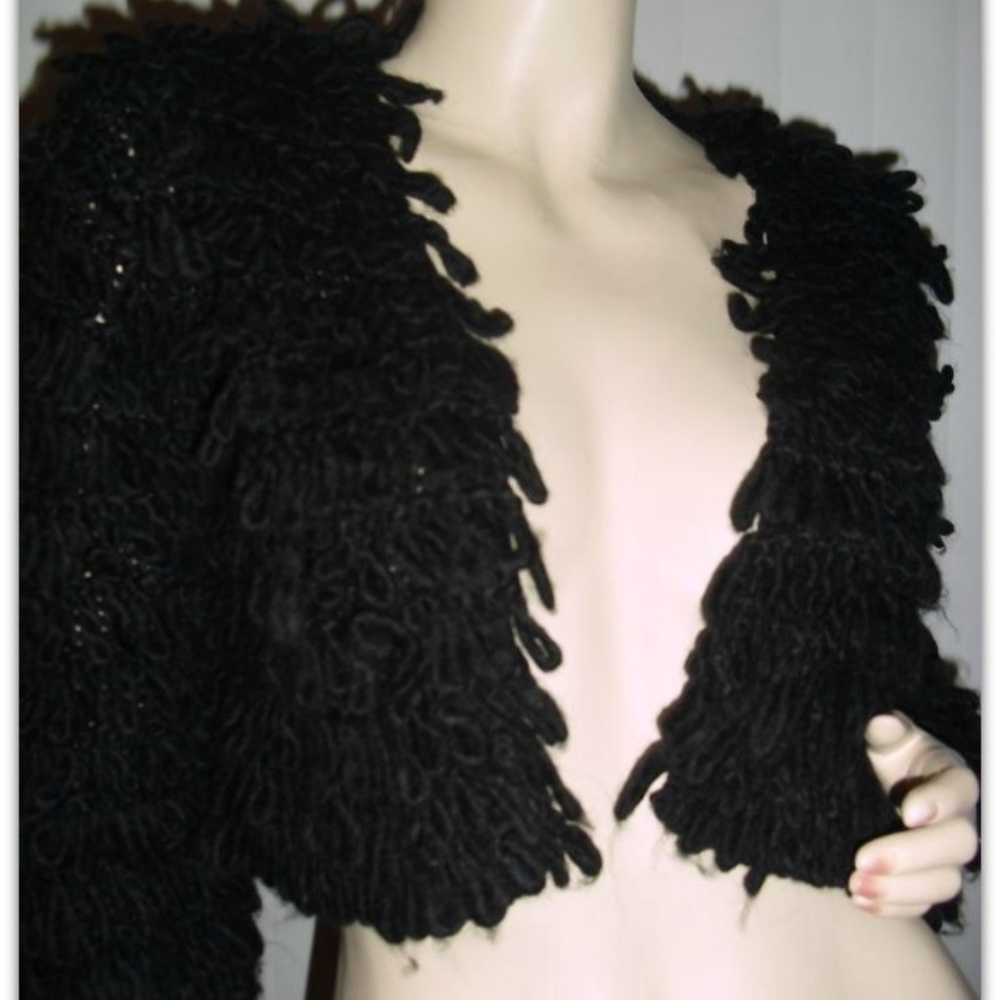 INC Crochet Loop Black In'l Spring Jacket
